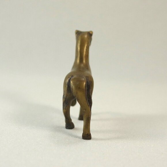 Vintage Primitive Brass Horse Figurine, Walking Pose - Picture 5 of 6